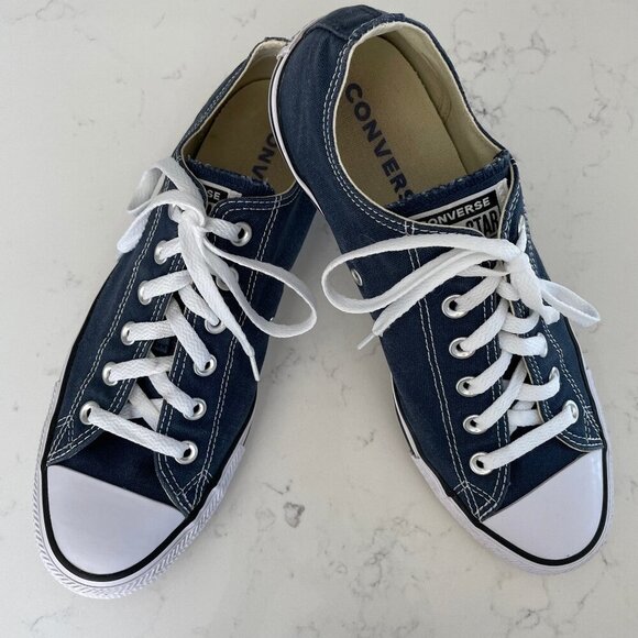 Converse All Star Casual Lo Cut Lace Up Textile Sneakers Blue+Wht 10W/8M Unisex - Picture 1 of 15